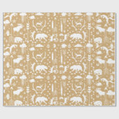 Golden Brown Tan White Forest Tracrows Cadeaupapier (Vlak)