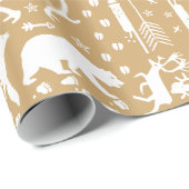 Golden Brown Tan White Forest Tracrows Cadeaupapier (Rol Hoek)