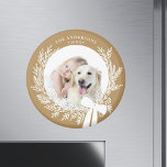 Golden Brown & White Christmas Wreath Foto Magneet<br><div class="desc">Vakantiefotomagneet met een eenvoudige kerstkrans. Voor meer geavanceerde aanpassing van dit ontwerp,  klikt u op de BUTTON DESIGN TOOL hierboven!</div>