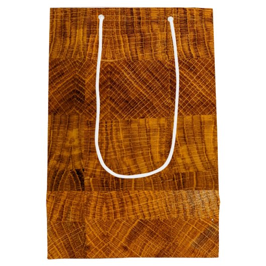 Golden Brown Wood Cut Mosaic Medium Cadeauzakje (Achterkant)