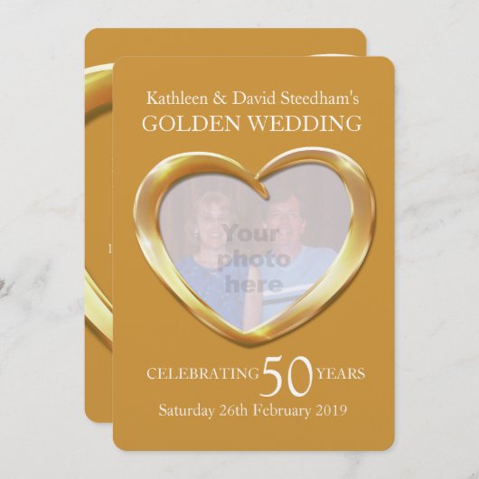 Golden bruiloft foto 50 jaar feest kaart (Voorkant / Achterkant)