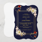 Golden bruiloft kaart (Voorkant / Achterkant)