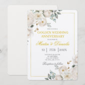 Golden bruiloft kaart (Voorkant / Achterkant)