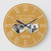 Golden bruiloft voorbij cadeau foto grote klok (Voorkant)