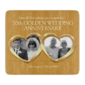 Golden bruiloft voorbij cadeau foto snijplank (Voorkant)