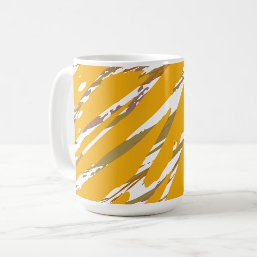 Golden Brush Elegance Koffiemok (Voorkant links)