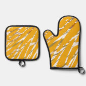 Golden Brush Elegance Ovenwant & Pannenlap Set (Voorkant)