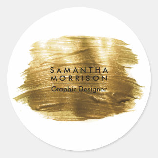 Golden Brush Folie Ronde Sticker