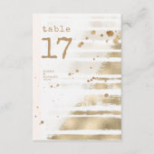 Golden Brush Stroke Stripes Tabel Numbers ID655 Kaart (Voorkant)