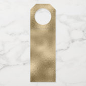 Golden Brush Stroke Stripes Wedding Cheers ID655 Flessenhanger (Achterkant)