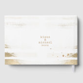 Golden Brush Stroke Stripes Wedding ID655 Gastenboek (Achterkant)