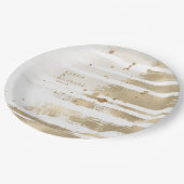 Golden Brush Stroke Stripes Wedding ID655 Papieren Bordje (Gekanteld)