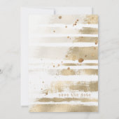Golden Brush Stroke Stripes Wedding ID655 Save The Date (Achterkant)