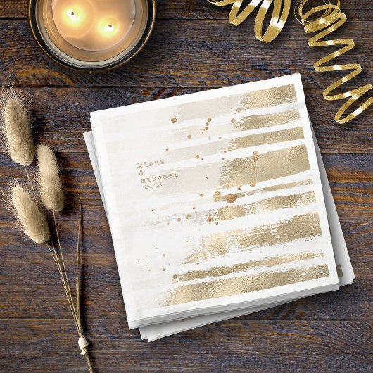 Golden Brush Stroke Stripes Wedding ID655 Servet