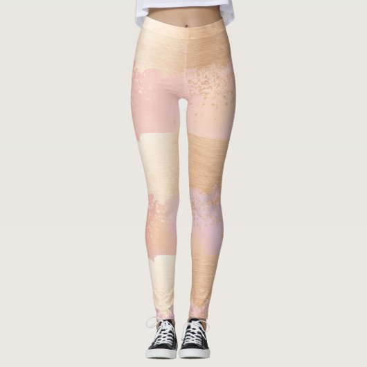 Golden Brush Strokes Leggings (Voorkant)