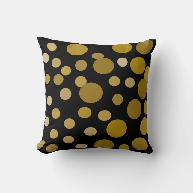Golden bubble Black Pillow Kussen (Voorkant)
