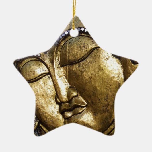 Golden Buddha Blessing Inspirerend Love Keramisch Ornament (Voorkant)
