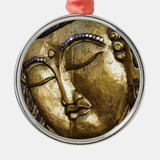 Golden Buddha Blessing Inspirerend Love Metalen Ornament (Voorkant)