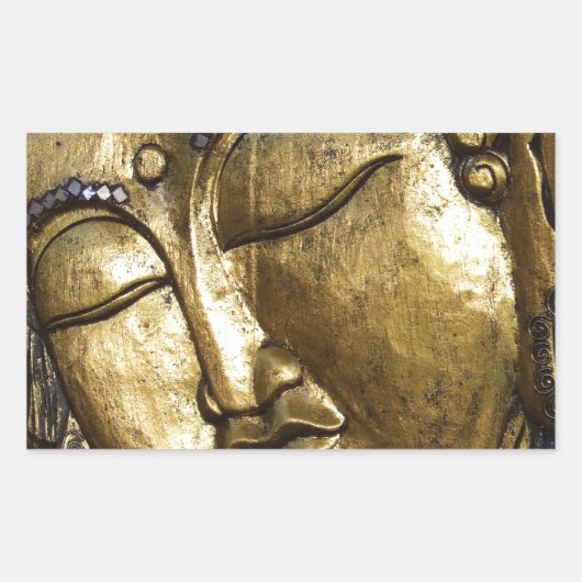Golden Buddha Blessing Inspirerend Love Rechthoekige Sticker (Voorkant)