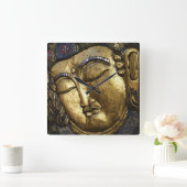 Golden Buddha Blessing Inspirerend Love Vierkante Klok (Huis)