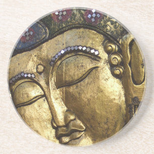 Golden Buddha Blessing Inspirerend Love Zandsteen Onderzetter