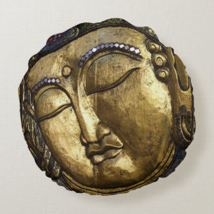 Golden Buddha Blessing Inspirerend Pillow Rond Kussen