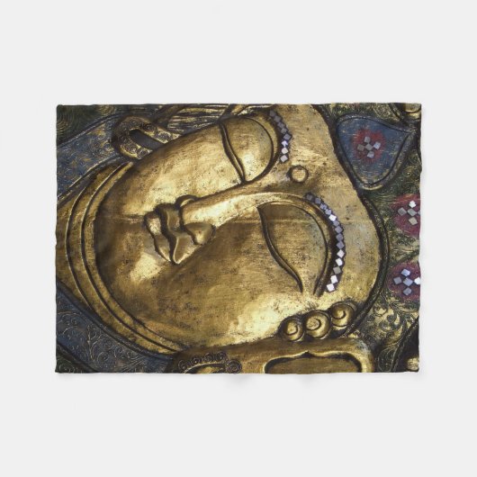 Golden Buddha Blessing Meditation Fleece Blanket (Voorkant (Horizontaal))