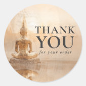 Golden Buddha Business Salon Ronde Sticker (Voorkant)