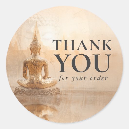 Golden Buddha Business Salon Ronde Sticker (Voorkant)