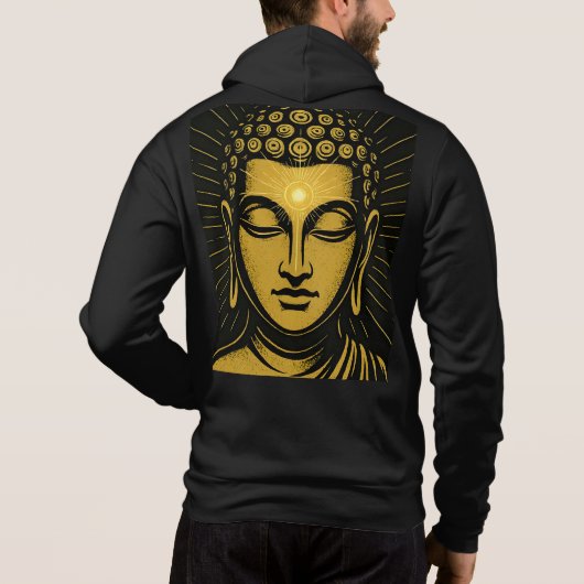 Golden Buddha Derde Oog T-shirt | Spiritueel ontwa (Achterkant)