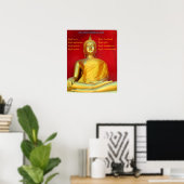 Golden Buddha en Noble Achtvoudig pad Poster (Thuiskantoor)