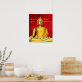 Golden Buddha en Noble Achtvoudig pad Poster (Keuken)