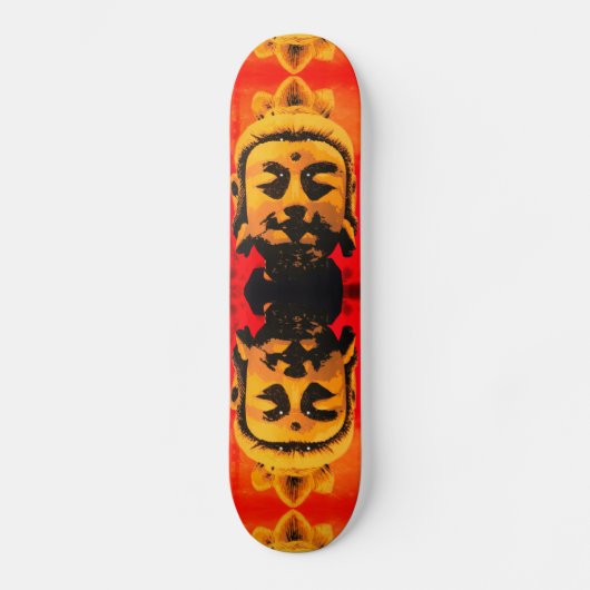 Golden Buddha Head skateboard (Voorkant)