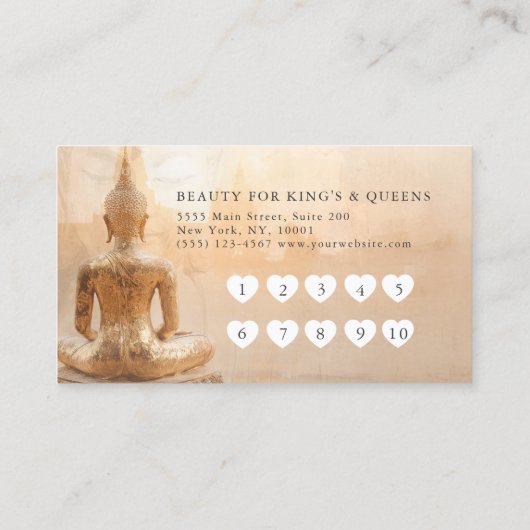 Golden Buddha Heart Salon  10 Visit Loyalty Card (Achterkant)
