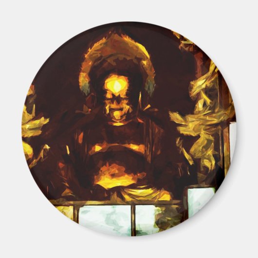 Golden Buddha Kyoto Japan Abstract indrukwekkend Magneet (Voorkant)