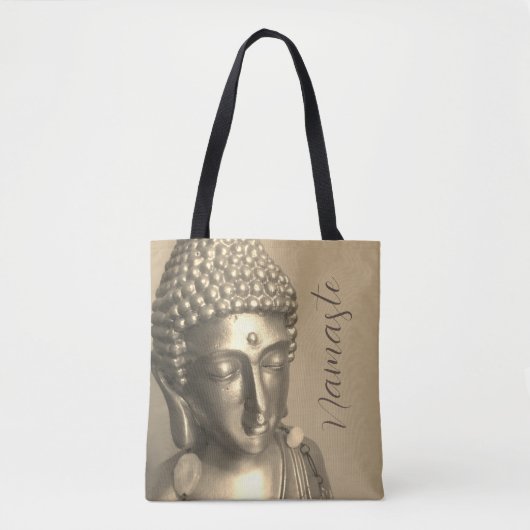 Golden Buddha Namaste Tote Bag (Voorkant)