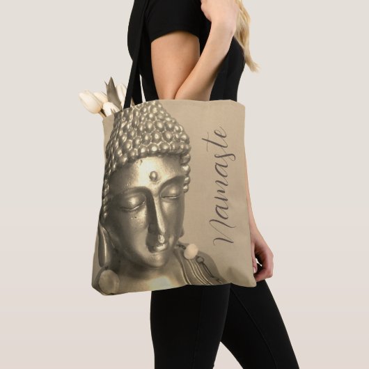 Golden Buddha Namaste Tote Bag (Dichtbij)