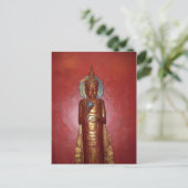 GOLDEN BUDDHA OP RED WALL BRIEFKAART (Staand voorkant)