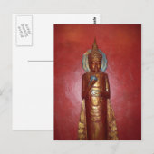 GOLDEN BUDDHA OP RED WALL BRIEFKAART (Voorkant / Achterkant)