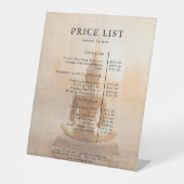 Golden Buddha Salon Price List Reclamebord Met Voetstuk (Voorkant)