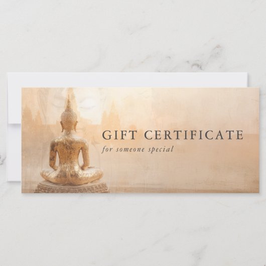 Golden Buddha –  Salon QR Code Gift Certificate (Achterkant)