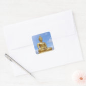 Golden Buddha standbeeld Vierkante Sticker (Envelop)