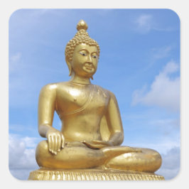 Golden Buddha standbeeld Vierkante Sticker