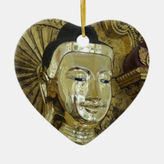Golden Buddha Statue Inspirerend Love Keramisch Ornament (Voorkant)