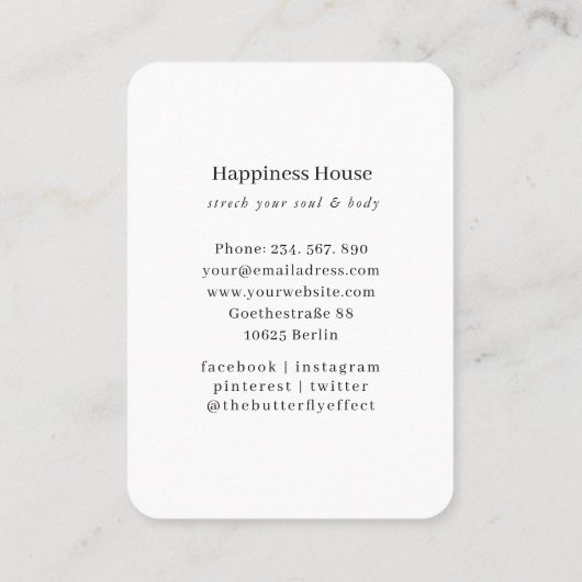 Golden Buddha – Yoga Reiki Meditation  Visitekaartje (Achterkant)