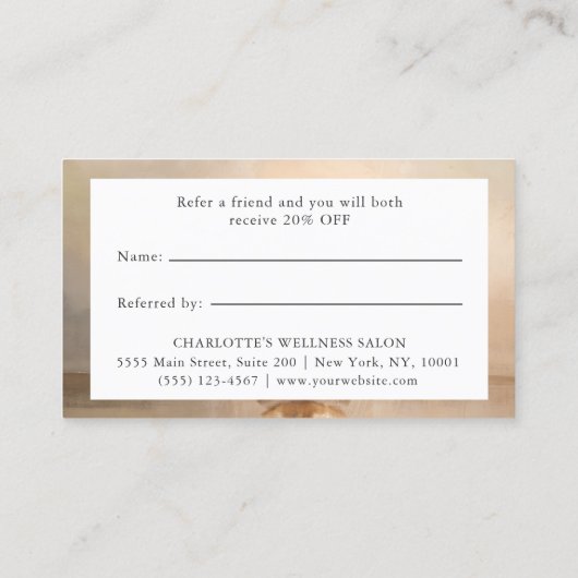 Golden Buddha – Yoga Reiki Salon  Aanbevelingskaartje (Achterkant)