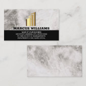 Golden Buildings Logo | Marmer Visitekaartje (Voorkant / Achterkant)