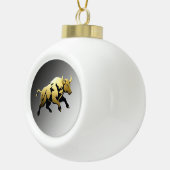 Golden Bull – Strength & Prosperity Emblem Keramische Bal Ornament (Rechts)