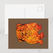 Golden Bulldog Art Briefkaart (Voorkant / Achterkant)