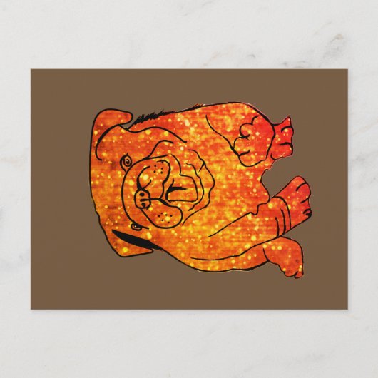Golden Bulldog Art Briefkaart (Voorkant)